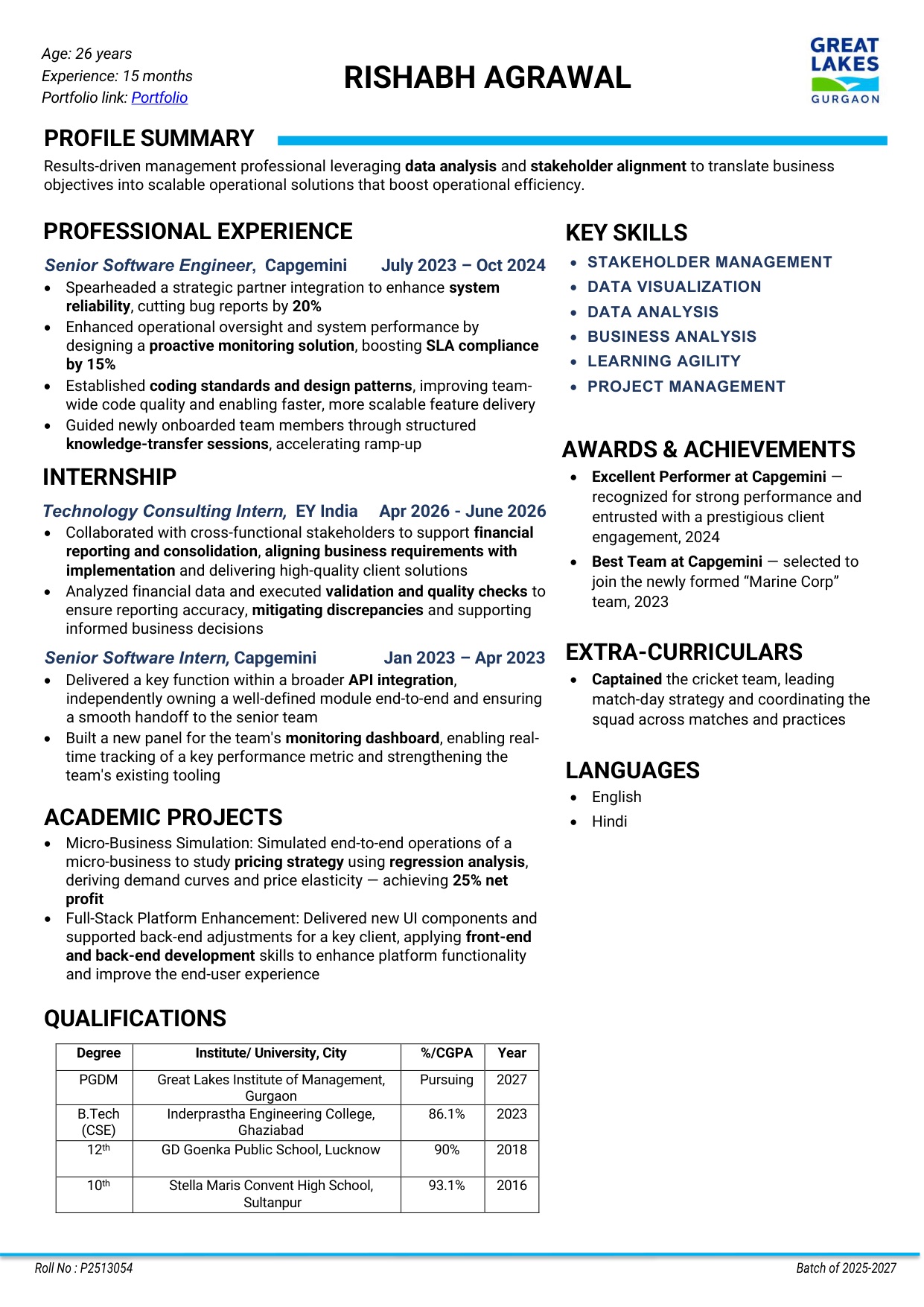 Rishabh Agrawal resume preview